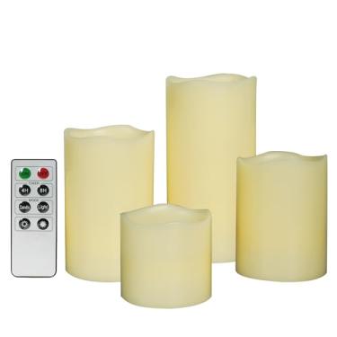 Imagem de CANDLE CHOICE Velas sem chamas operadas por bateria de cera real com temporizadores diários automáticos de ciclo diário realistas, cintilantes, pilares elétricos de LED, festas de casamento, Halloween
