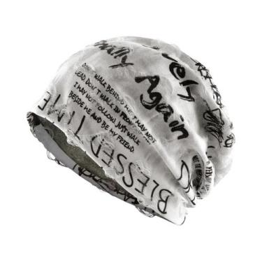 Imagem de Gorros Unissex Vintage Com Estampa De Letras Desgastadas, Forrados Com
