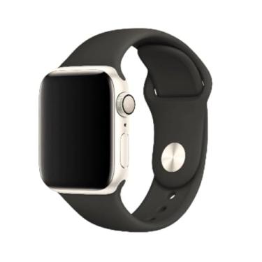 Imagem de Pulseira de silicone macio para relógio inteligente smartwatch 42–49 mm – resistente à água, esportiva e ajustável (sem relógio) - (Preto 42-49mm)