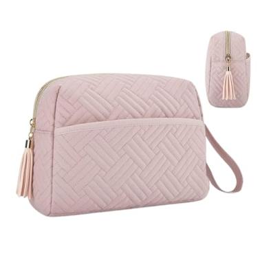 Imagem de Bolsa de maquiagem com alça, bolsa organizadora de cosméticos,Bolsa de viagem cosmética para maquiagem - Saco estético bonito da composição das mulheres portáteis do resistente à água com correia para