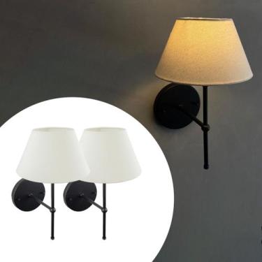 Imagem de Kit 2 Arandelas Luminárias De Parede Clássica Vintage Interna com Cúpu
