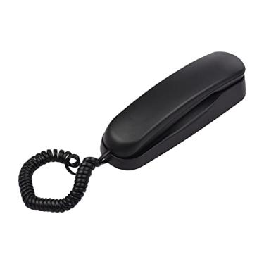 Imagem de Matybobe Mini telefone fixo de mesa com fio para telefone fixo para montagem na parede, suporta funções de mudo/pausa/rediscagem para casa, hotel, escritório, banco, call center