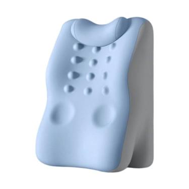 Imagem de Fenteer Almofada lombar com espuma viscoelástica e suporte cervical para sofá e dormitório, Azul-cinza