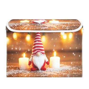 Imagem de SEHANY Cestas de armazenamento de Papai Noel de Natal com tampas, organizador de caixas de armazenamento de tecido para armário de roupas, cobertor de escritório, berçário, 42 x 32 x 30 cm