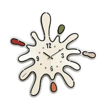 Imagem de Fenteer Relógio de parede decorativo irregular, decoração anti-taque, 19,6 x 19,2 polegadas para sala de jantar, Ponteiro de Alumínio