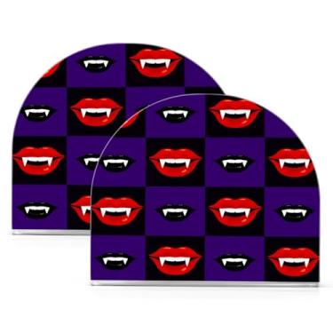 Imagem de Wassud Porta-guardanapos de acrílico Red Lips, dispensador de guardanapos de papel moderno em forma de U para mesa, cozinha, sala de jantar, bancada 2 peças (comporta 50-60 guardanapos)