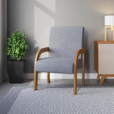 Imagem de Poltrona Siggy Mel/Linho Inox - Casa Giulia, Cinza