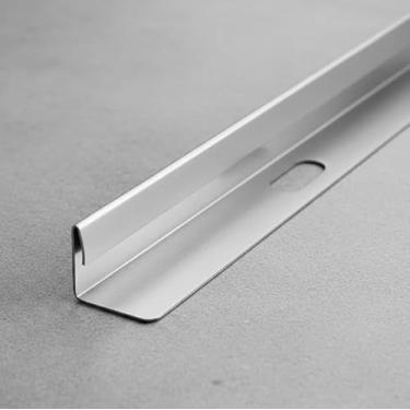 Imagem de Suporte Soleira Perfil L Filete Metálico 1,00m Transição Acabamento Divisor de Piso Porta