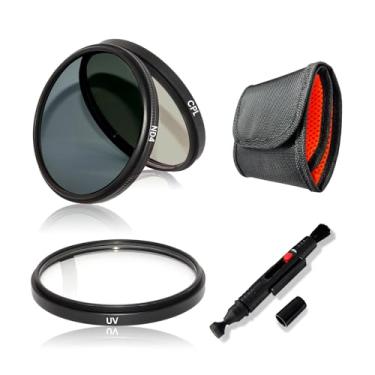 Imagem de Kit de filtro de lente de câmera de 77 mm, conjunto de filtros UV/CPL/ND4 multirevestido para moldura de liga de alumínio ultrafina de brilho reduzido com bolsa de armazenamento de filtros incluídos e