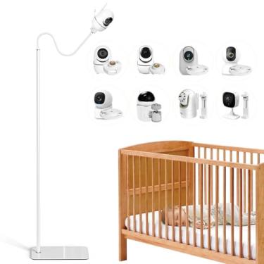 Imagem de Suporte para monitor de bebê, 40,6 cm - 170,2 cm, altura ajustável, suporte para monitor de bebê HelloBaby, VTech, TP-Link, Kasa Smart, GoodBaby, Tapo, Eufy, Babysense, Kidsneed, mantém o bebê longe