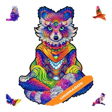 Imagem de UNIDRAGON Original Wooden Puzzle – Emancipatory Raccoon, 105 Pieces, Small 7 x 9.4 Inches (18 x 24 cm) Beautiful Gift Packaging, Unique Shape Best Gift for Adults