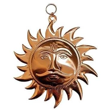 Imagem de Health with Ayurveda Sun Surya Copper God Sun Brass Wall Hanging (Small) for Protection from Vaastu Dosh, Home, Office & Shops, Pack of 1