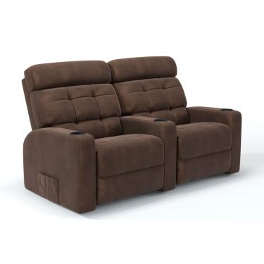 Imagem de Sofá 2 Lugares Reclinável Elétrico Em Tecido Suede Com Massagem Linha Cinema