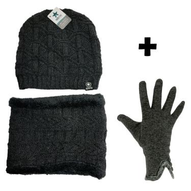 Imagem de Kit Inverno Frio Cachecol Touca E Luva Pelinho Estilosa