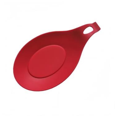 Imagem de Suporte de colher de silicone de cozinha preto resistente ao calor para bancada de fogão e utensílios de cozinha