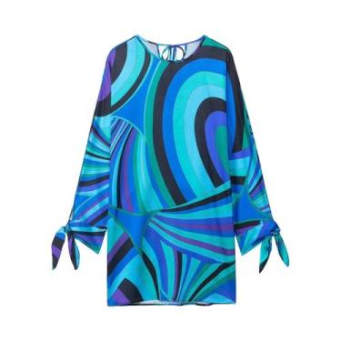 Imagem de Vestido Casual Feminino De Verão Com Laço, Manga Longa, Saia Curta E E