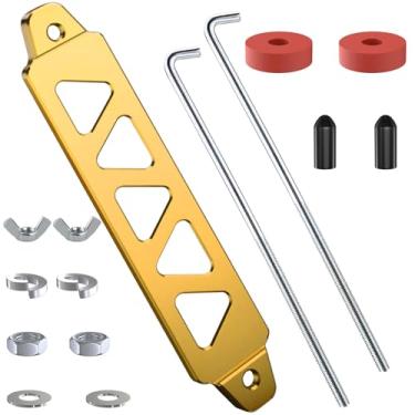 Imagem de Kit de suporte de bateria, suporte de montagem de liga de alumínio, suporte de retenção de bateria com parafusos J, kit universal de suporte de bateria de carro de cinco furos triangular de 21,6 cm