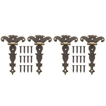 Imagem de 12 peças de portas portão design armários porta e cm ferramenta de madeira casa prática para galpões cerca auto fivela preta vintage de dobradiça de guarda-roupa - montagem de gravação trava universal