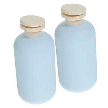 Imagem de 2Pcs Shampoo Bottles with flip lids Lotion refillable Shampoo Empty Toiletry Flip Cap Travel Small Avocado Plastic