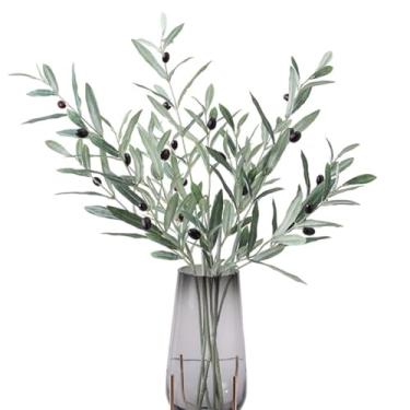 Imagem de Flores artificiais para decoração, plantas verdes simuladas, vaso de oliveira, arranjo de flores, paisagismo, flores artificiais para casa, quarto e escritório, plantas e flores artificiais