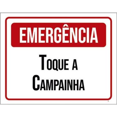 Imagem de Kit 5 Placas Emergência Toque Campainha 36X46