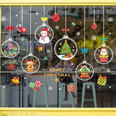 Imagem de Adesivos De Vidro Para O Natal - Papai Noel, Floco De Neve, Rena, Árvo