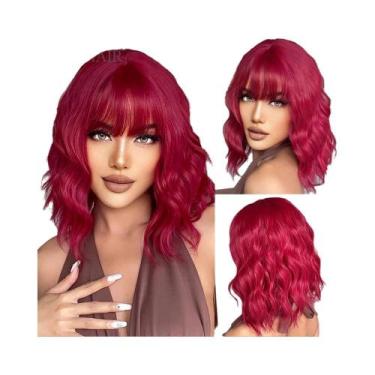 Imagem de Peruca Ombre Loira Curta Ondulada Cosplay Lolita Com Franja, Cabelo Si