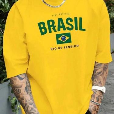 Imagem de Camisa Camiseta Masculina Brasil Brazil Bandeira Rio de Janeiro País A