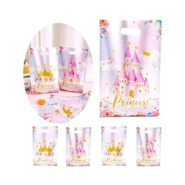 Imagem de Bolsas De Presente Temáticas Princesa Rosa, Sacolas Castelo E Coroa Pa