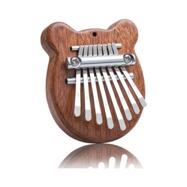 Imagem de Mini Kalimba De 8 Teclas, Piano De Dedo Portátil Com Pingente De Chave