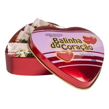 Imagem de Balinha do Coração Morango Lata 40g - Florestal