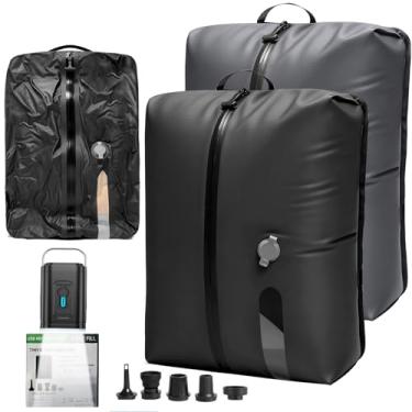 Imagem de LONGHIKER Sacos de armazenamento a vácuo de viagem reutilizável bolsa de compressão sem ar para mala de mão e mochila, sacos de vedação a vácuo de TPU à prova d'água para roupas e equipamentos de