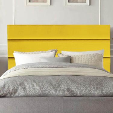 Imagem de Cabeceira Estofada Argentina 160cm Queen Size Para Cama Colchão Box Quarto Suede Amarelo - Aurora Line