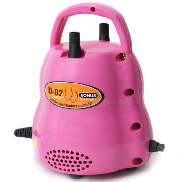 Imagem de Inflador De Balão Id-02 Doméstic 2 Bicos Bonus Infladores 220v Rosa