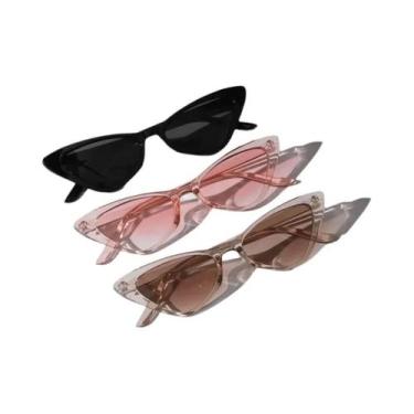 Imagem de Conjunto De Óculos De Sol Femininos Estilo Gatinho Pequeno E Fofo - 3 