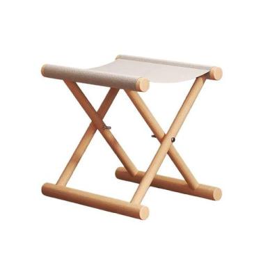 Imagem de Banqueta dobrável, portátil, luxuosa, dobrável, em madeira de faia - t