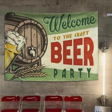 Imagem de Tapeçaria para pendurar na parede para festa de cerveja artesanal 150 
