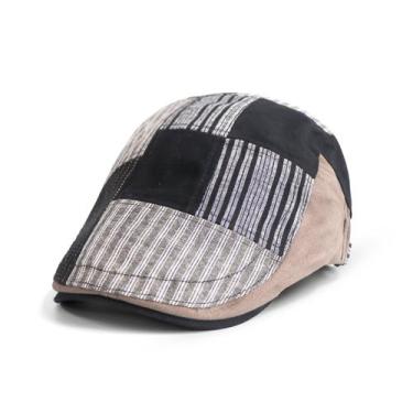 Imagem de Chapéu Flat Cap Patchwork Gatsby Newsboy para homens e mulheres - Yiwe