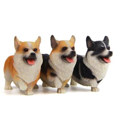 Imagem de Conjunto de estatuetas de resina Corgi para cães Creative 3 Poses Char