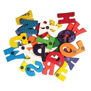 Imagem de Brinquedo educativo infantil de desenho animado de madeira com ímã de 