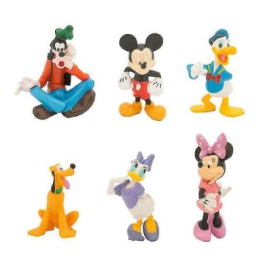 Imagem de Brinquedo de boneco, 6 peças, modelo Mickey Minnie Goofy Pluto Donald 