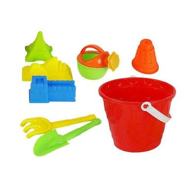 Imagem de Conjunto de brinquedos de praia, caminhão basculante, 8 peças para bri