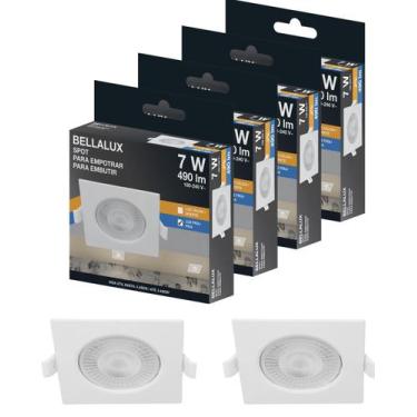 Imagem de 6 Spot Led 7w Biv Quadrado 6500k 127/220v - BELLALUX