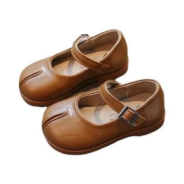 Imagem de Sapatos De Couro Para Meninas, Sola Macia, Antiderrapante, Com Dedos S