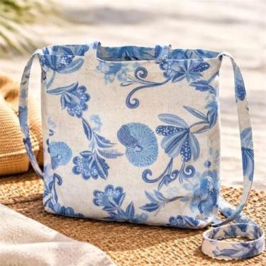 Imagem de Bolsa Sacola Jilem Ecobag Dobrável Canvas Praia Dia A Dia