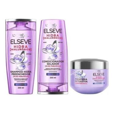 Imagem de Kit Elseve Hidra Hialurônico: Shampoo + Condicionador + Máscara