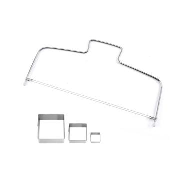 Imagem de Cortador de Bolo Quadrado e Nivelador Fio Duplo Aço Inox