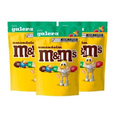 Imagem de 3 Pacotes Chocolate Mms 132g Escolha o Sabor - M&M'S, Amendoim