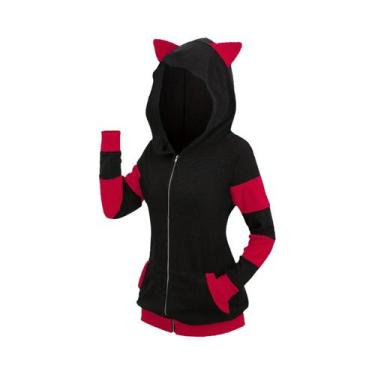 Imagem de Casaco Feminino Grosso Com Capuz E Orelhas De Gato, Moda Outono Invern