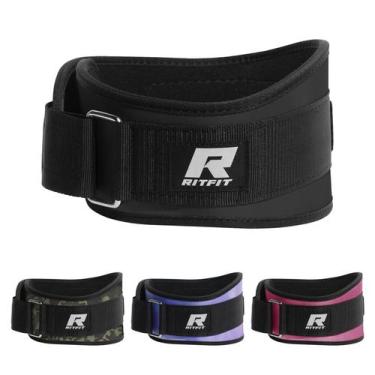 Imagem de Cinto de levantamento de peso RitFit Low Profile de 6 polegadas preto/